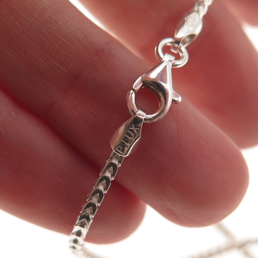 P. Lux 925 Sterling Silver Vintage Italy Franco Chain Necklace 18" - Picture 8 of 8